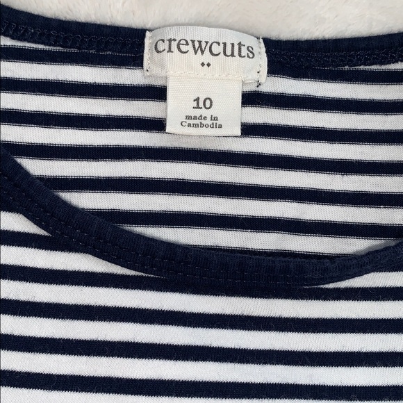 Crewcuts White Navy Striped Anchor Top 10 EUC Gold Sequins - Picture 3 of 8